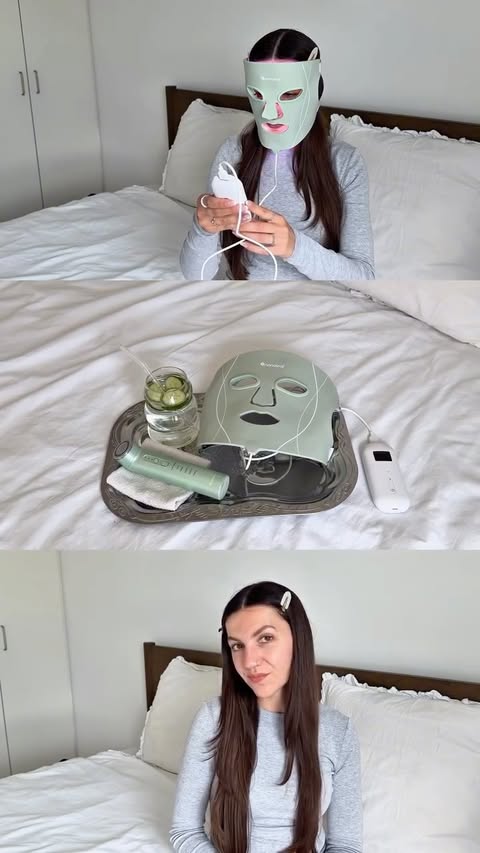 Instagram post by @nanoleafwellness for Nanoleaf. Caption reads: at home glow routine 🫧🪽 #nanoleaf....