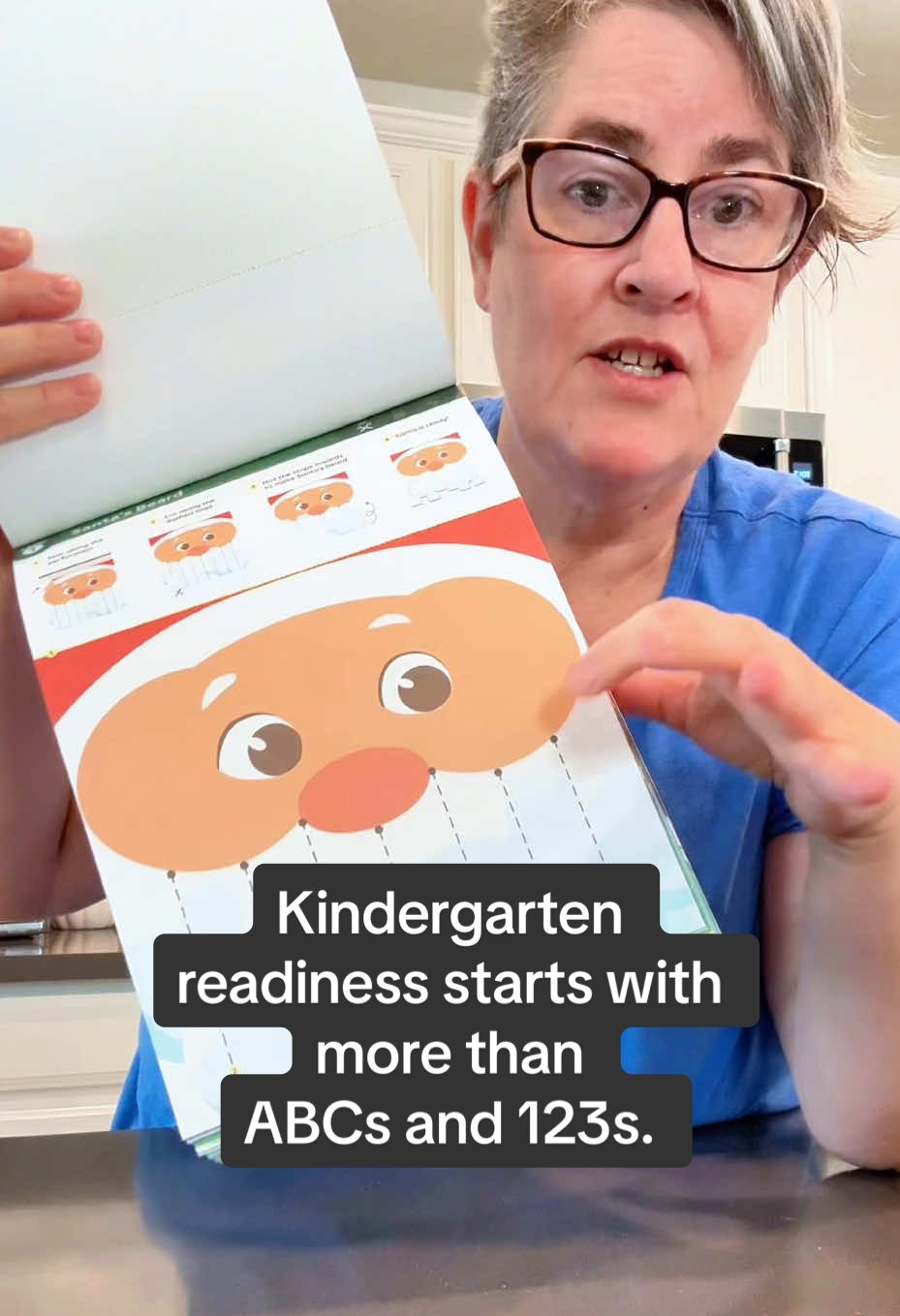 TikTok post by @alwayshonestreviews for Skillmatics. Caption reads: Kindergarten readiness is more than just learning....