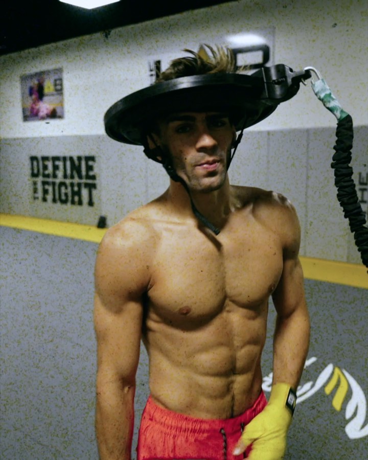 Instagram post by @bmeredith001 for Iron Neck. Caption reads: Going on 8 months with the iron neck as a weekly....