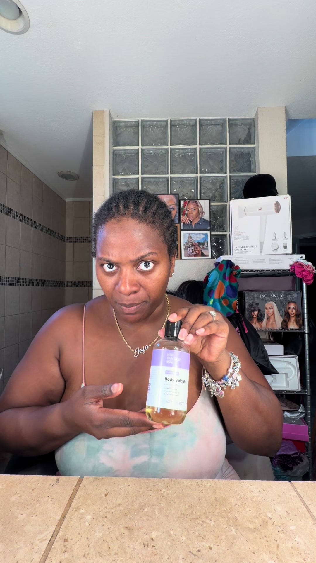 TikTok post by @therealmrs_jjackson5 for Her Fantasy Box. Caption reads: That Mental Reset Body Oil from @Her Fantasy Box....