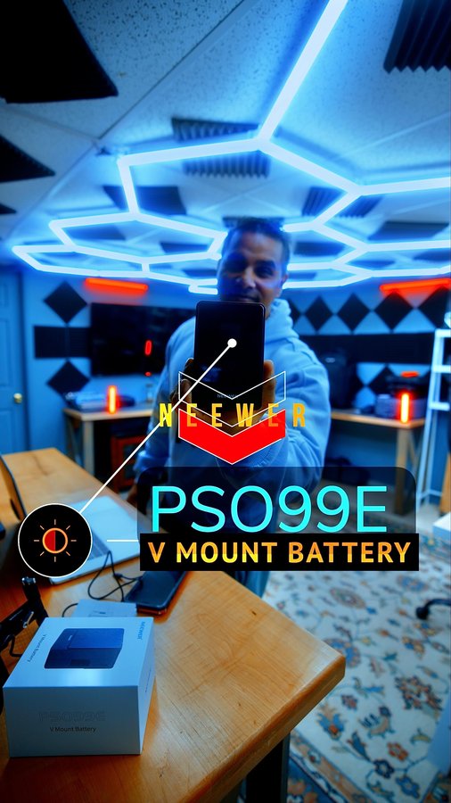 Instagram post by @jbrantv for NEEWER. Caption reads: [...] Battery🔋 Review‼️
.
.
.
@neewer 
#gifted....