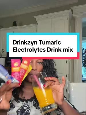 TikTok post by @mrstrawally for Drink ZYN. Caption reads: Drinkzyn Tumaric electrolytes mix is all natural....