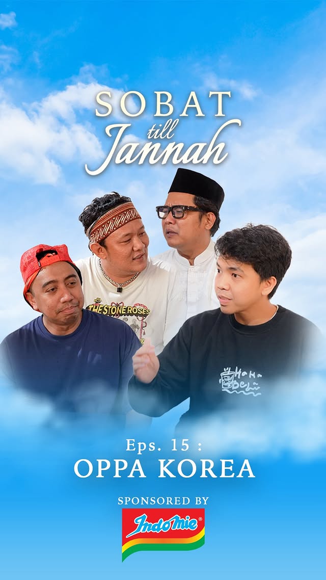 Instagram post by @pergijauh for Indomie Seleraku. Caption reads: #SobatTillJannah2026 eps 15 “Oppa Korea” Didukung....