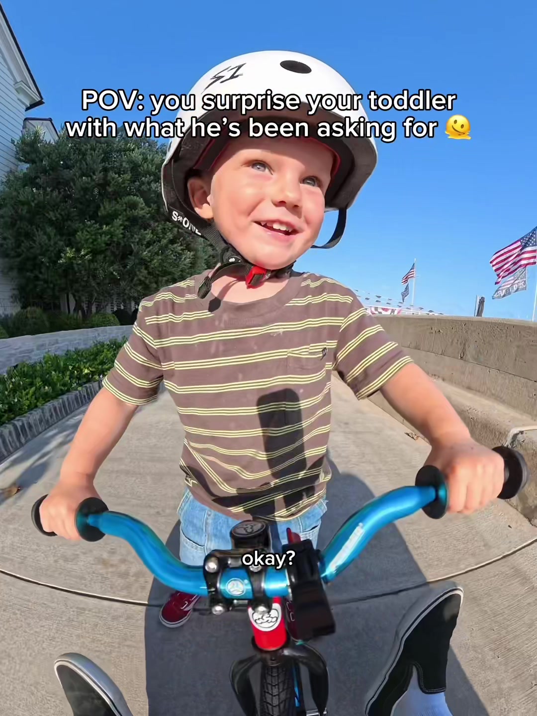 TikTok post by @jessefunstuff for Strider Bikes. Caption reads: [...] one I trust most. The reason I love @Strider....
