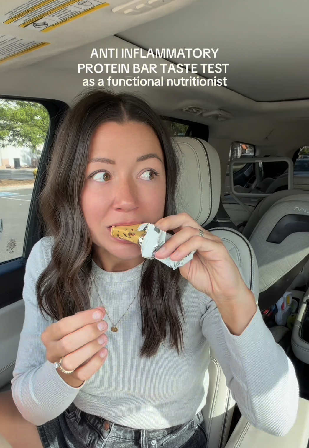 TikTok post by @bailey.holmquest for PRIMA Ancestral Protein Bar. Caption reads: [...] on hand, and these bars from @PRIMA....
