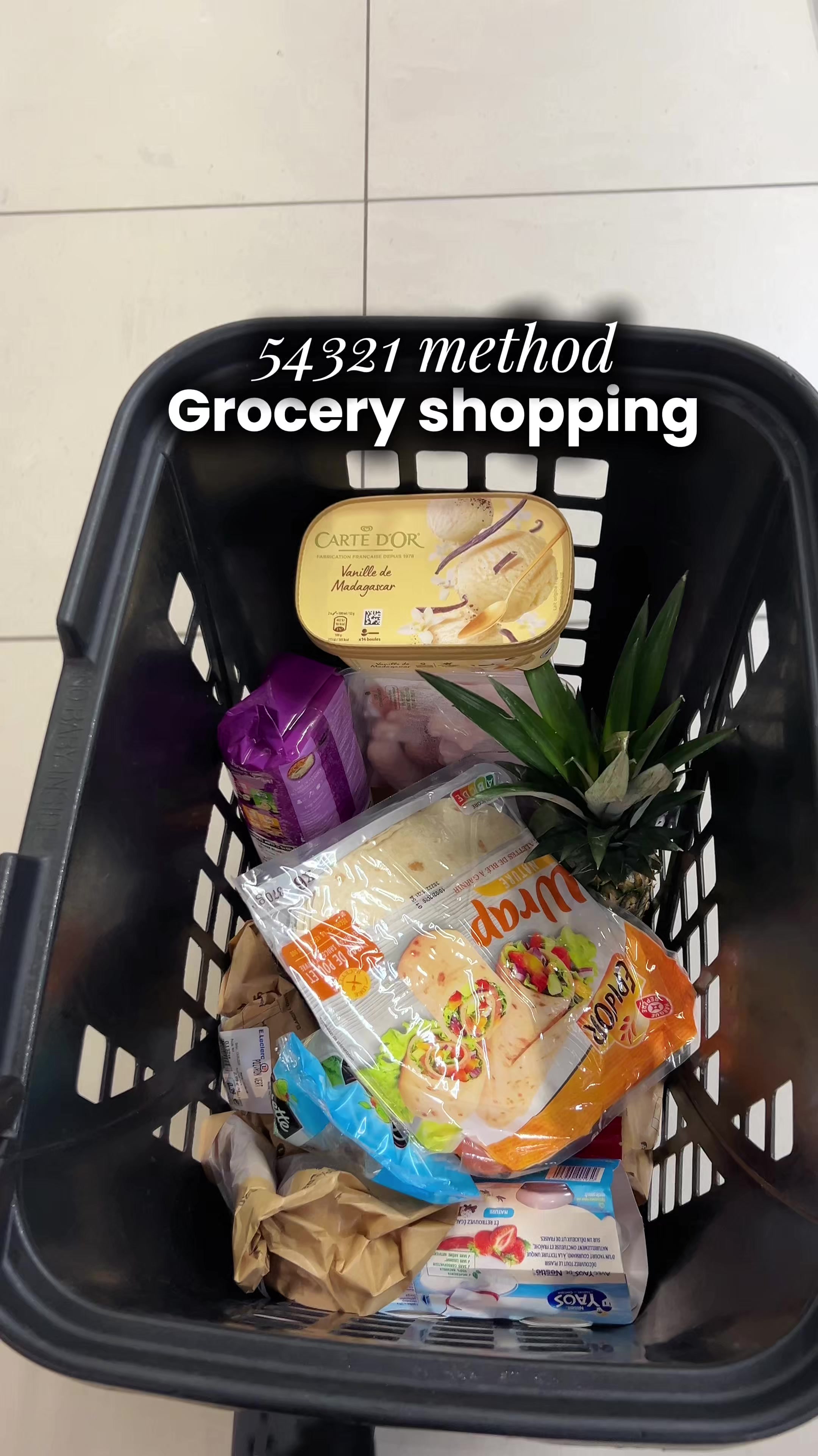 TikTok post by @fremaxm for E.Leclerc. Caption reads: [...] i won’t even need.😭 i got my groceries from....