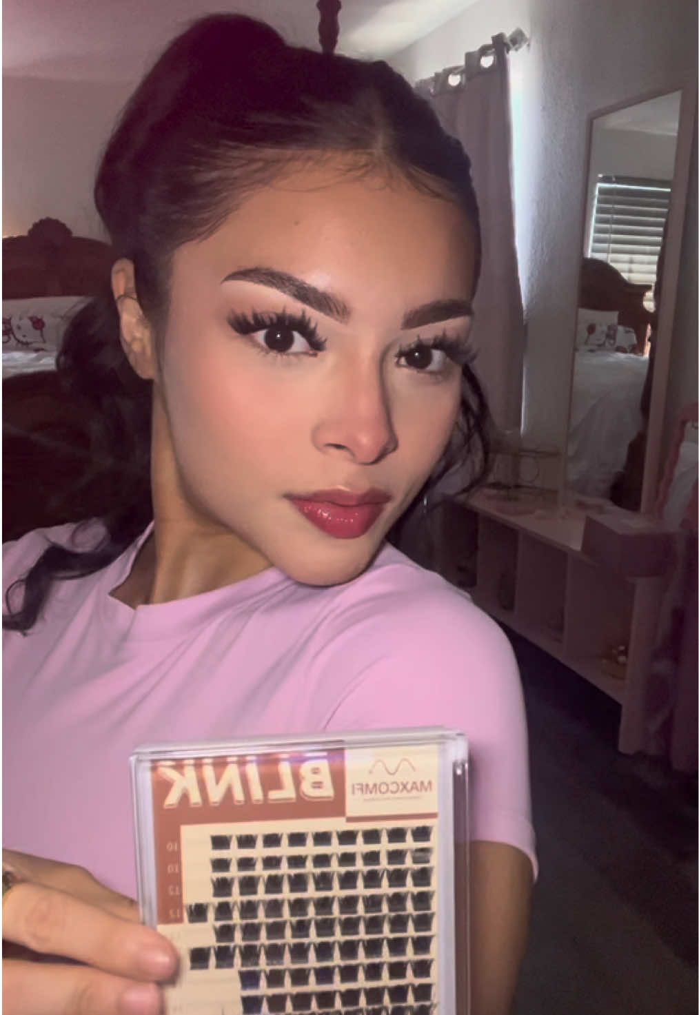 TikTok post by @modelingbygema for AiryCute Beauty. Caption reads: I LOVEE this Manga Eye Lookkk🥹✨ absolutely....