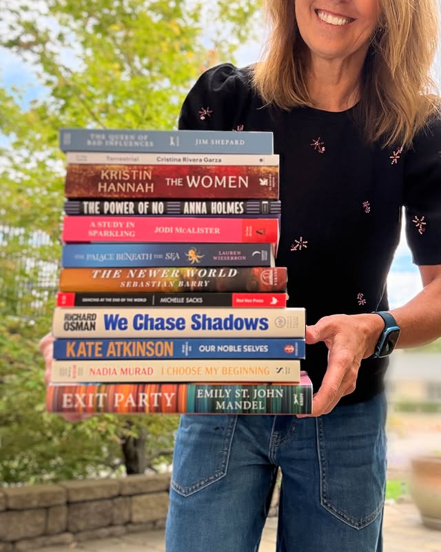 Instagram post by @suethebookie for Doubleday Books. Caption reads: The third #pubday of September has some books I’m....