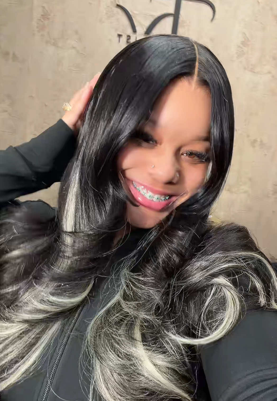 TikTok post by @mayanaandjarrell for Ashinehair. Caption reads: Being a girl is so fun. Hair@Ashinehair US stylist....