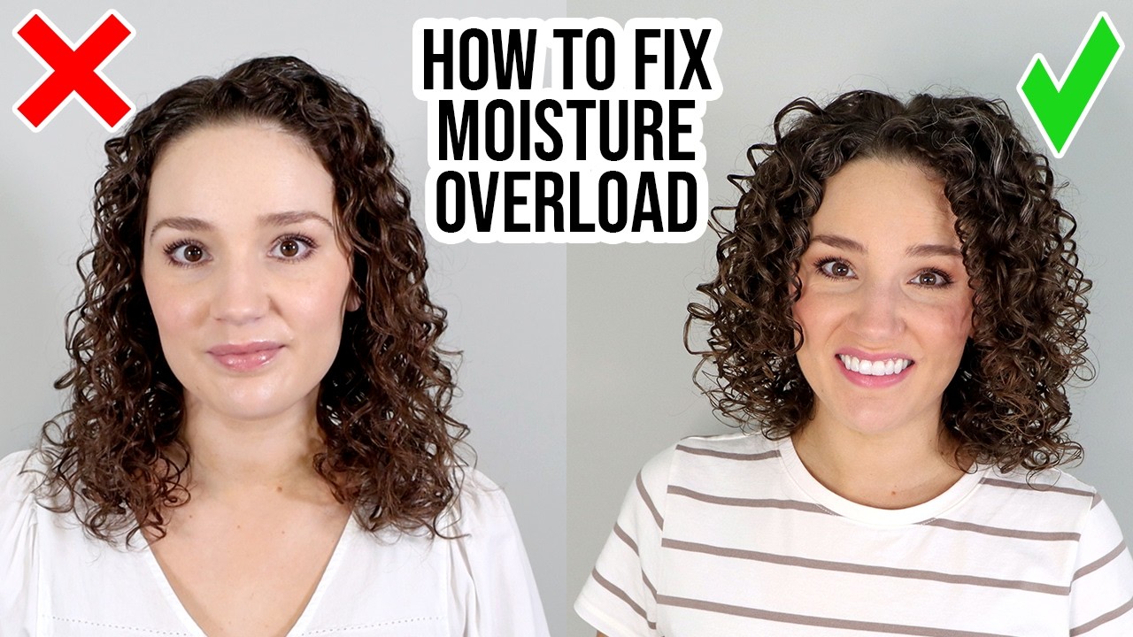 YouTube post by @GenaMarie for Curls Monthly. Caption reads: 6 Signs of Moisture OVERLOAD in Curly Hair + How....