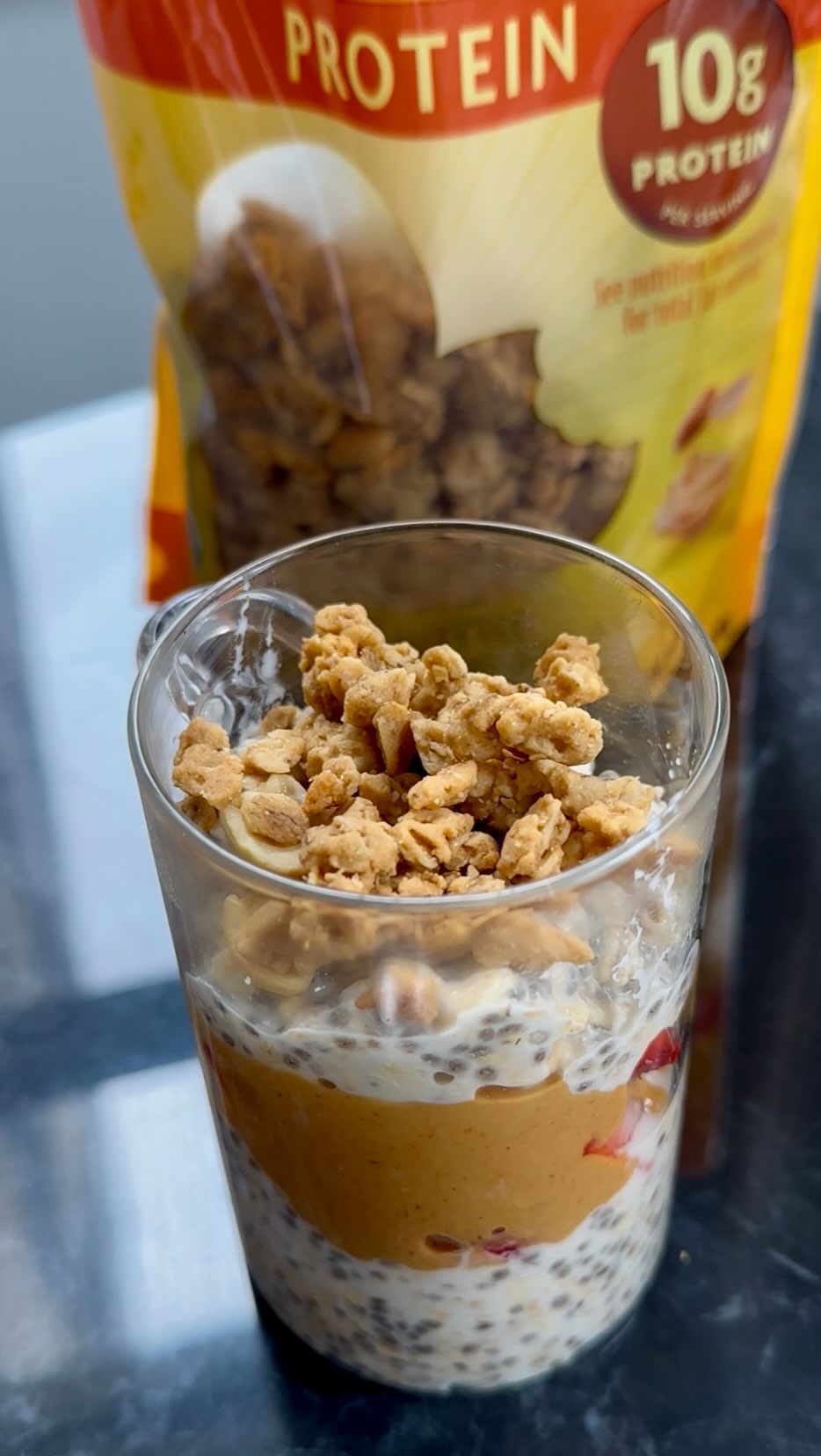 Instagram post by @runningonveggies for Natures Path. Caption reads: [...] extra crunch and protein thanks to....