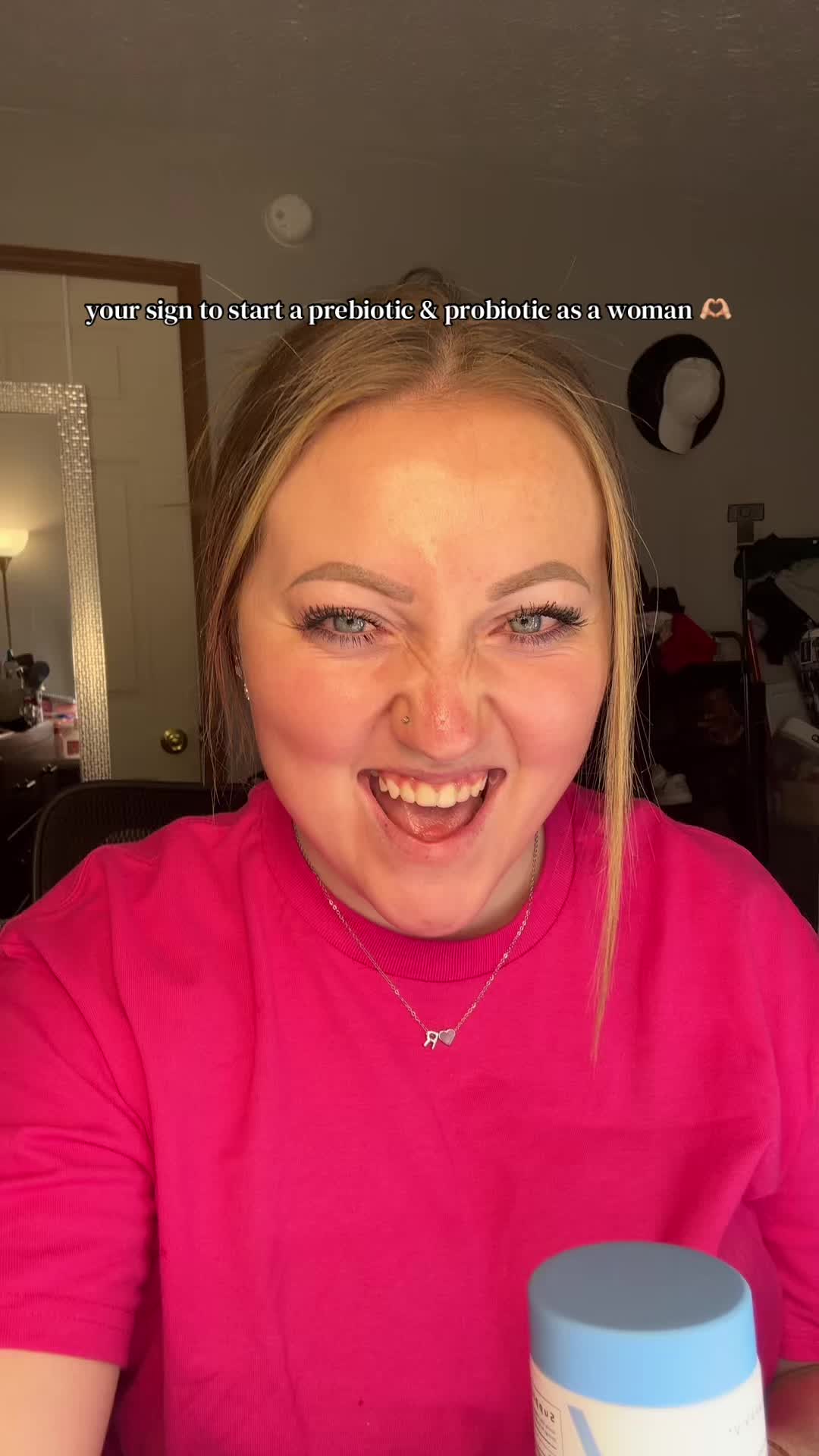 TikTok post by @k8crab for Happy V. Caption reads: [...] to be taking one of these daily — @My Happy....