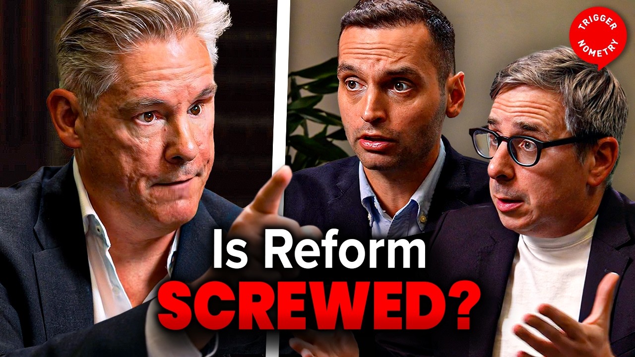 YouTube post by @triggerpod for Policygenius. Caption reads: DEBATE: Are Reform Doomed? with Dan Hodges.