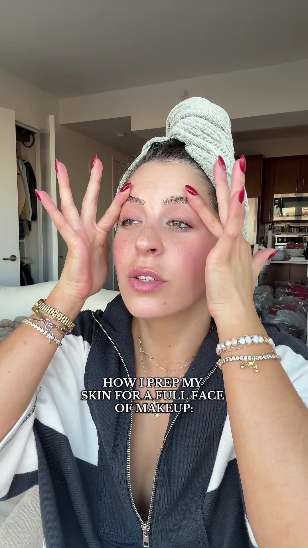 TikTok post by @_lilpeet for NAKED SUNDAYS. Caption reads: [...] skin @Clinique Moisture Surge 100H @Naked....