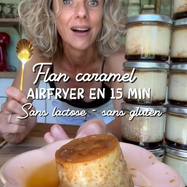 Instagram post by @elisabeth_loncke for COSORI. Caption reads: Recette / tuto :
‼️EXPRESS‼️

🍮FLAN AU CARAMEL....