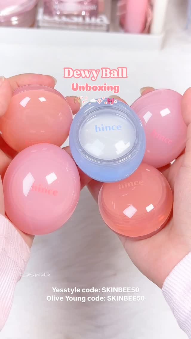 Instagram post by @glowypeachie for hince. Caption reads: Unboxing the cutest PR package....