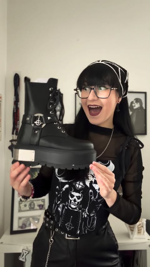 Instagram post by @_spookyghostie_ for Koi Footwear. Caption reads: @koifootwear x @thebandghost 🦇🩸 • In [...].