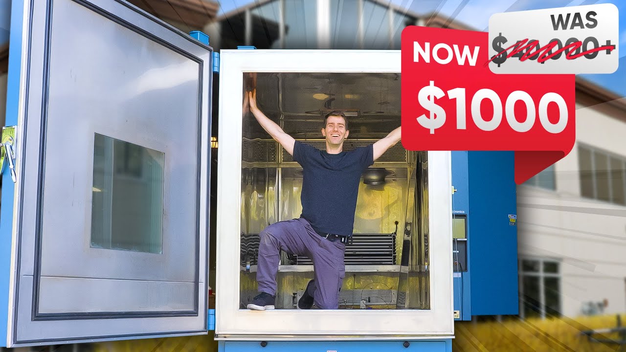 YouTube post by @LinusTechTips for Rocket Money. Caption reads: They Auctioned This $40,000+ Environmental Test....