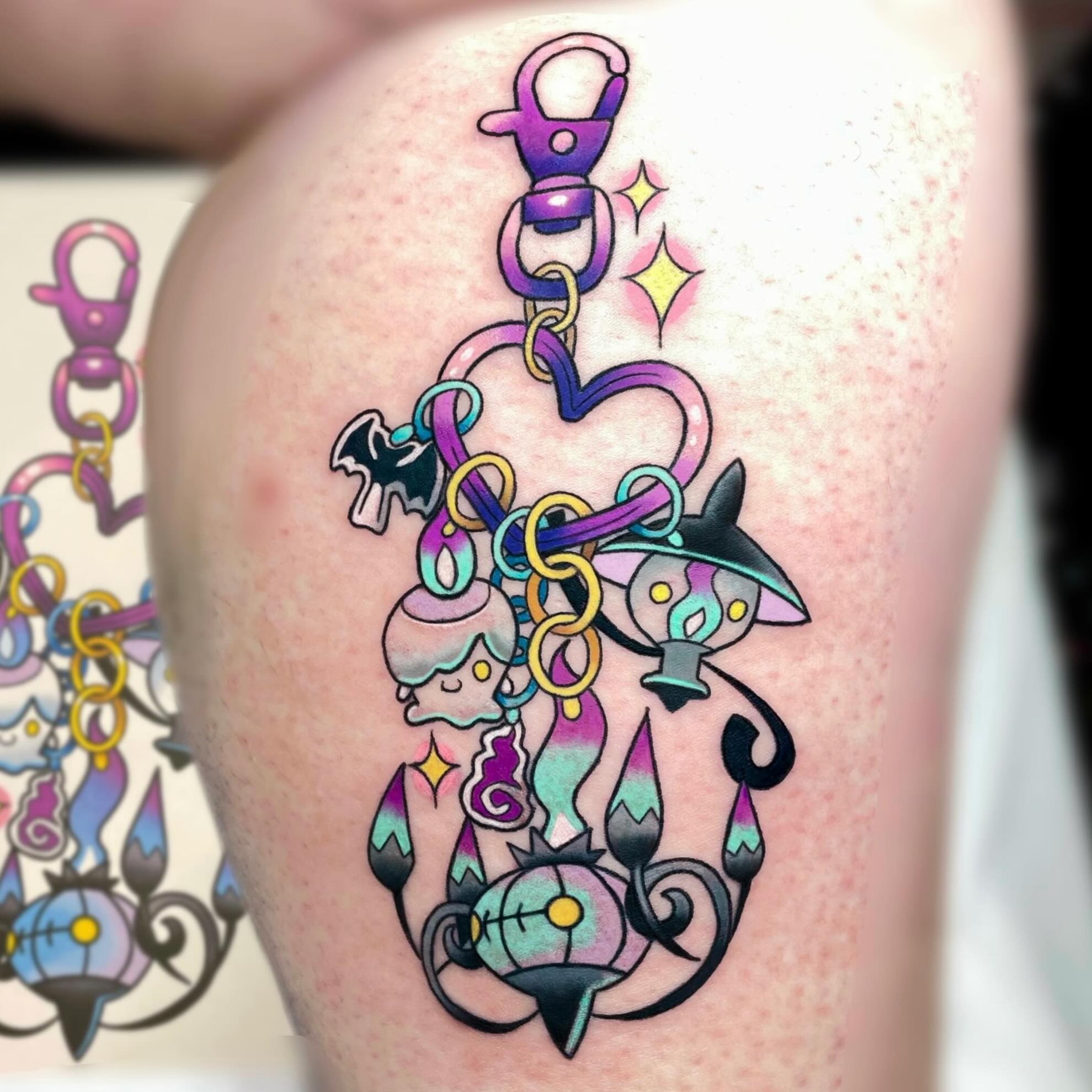 Instagram post by @deadpan_anne_tattoo for Barber DTS Tattoo Supplies. Caption reads: 💖Keyrings💖 Since I recently uploaded my keyring....