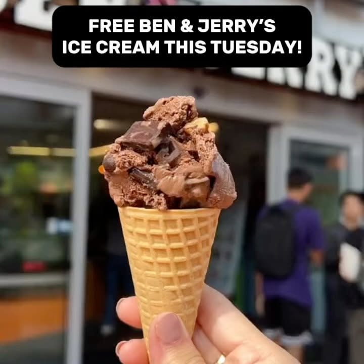 Instagram post by @foodblogs for Ben & Jerry's. Caption reads: FREE ICE CREAM WORLDWIDE! 🍦 

Share this post to....