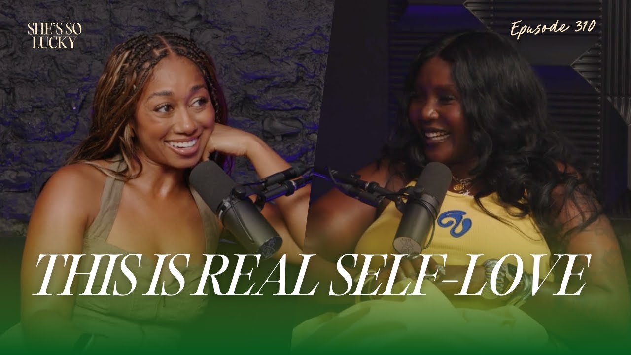 YouTube post by @shessoluckypod for MOSH. Caption reads: This Is What Real Self-Love Looks Like.