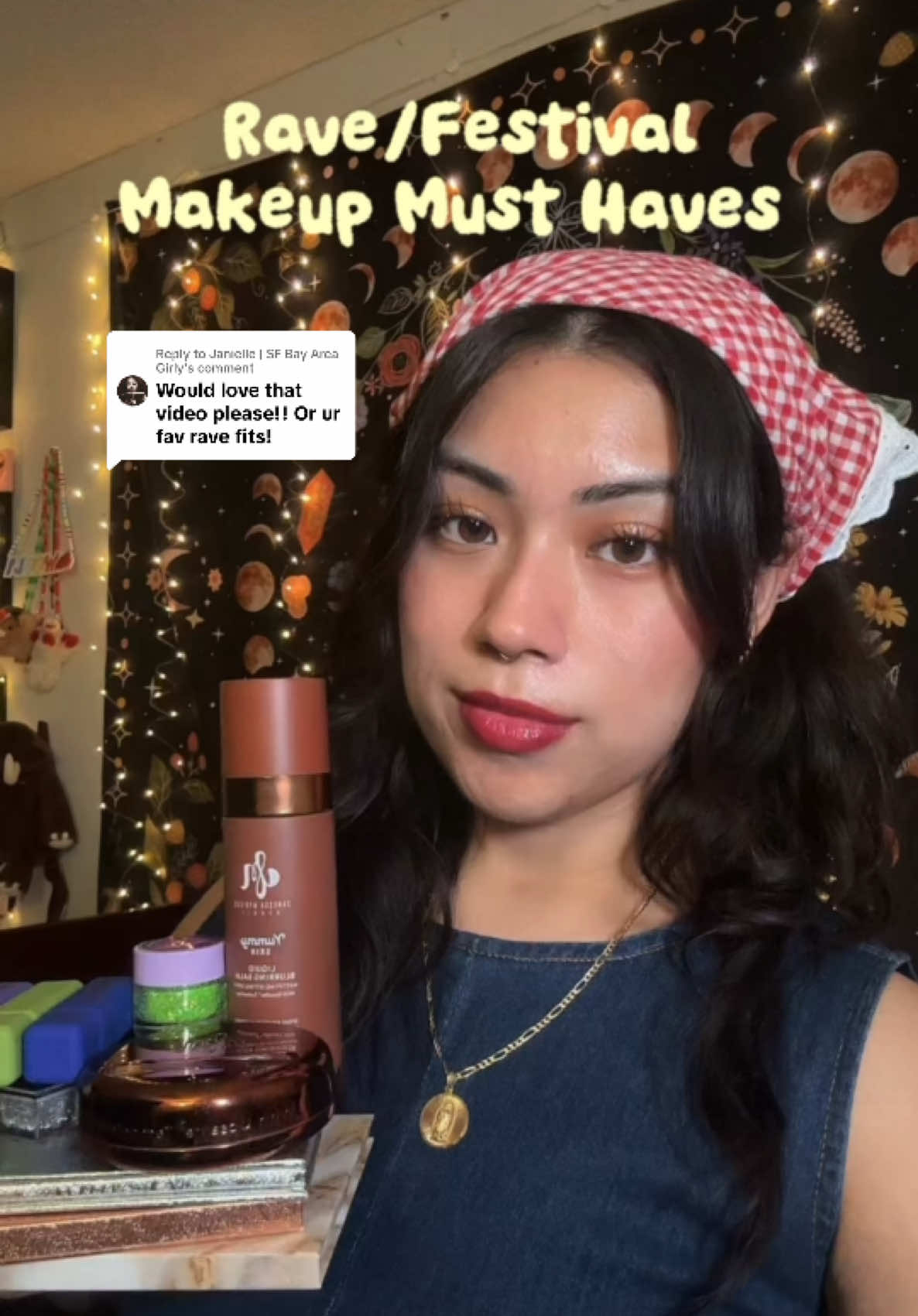 TikTok post by @alondrajmartinez for Adriana Nichole Cosmetics. Caption reads: [...] @Slayfire Cosmetics LLC @Adriana Nichole....