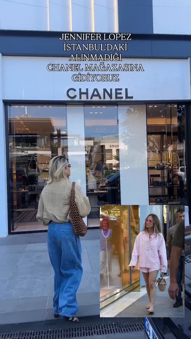 Instagram post by @mr.thecan for CHANEL. Caption reads: JENNIFER LOPEZ'İN İSTANBUL DA Kİ ALINMADIĞI CHANEL....