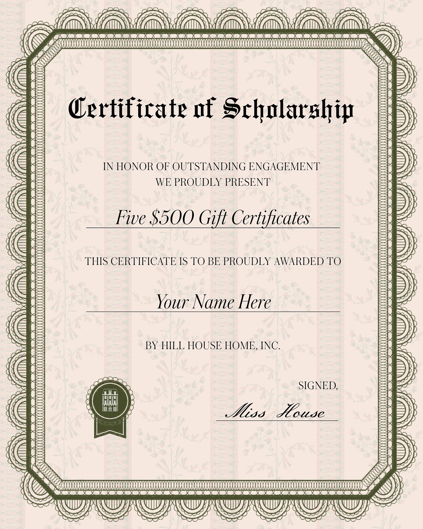 Instagram post by @nelliediamond for Hill House Home. Caption reads: GIVEAWAY! — closed. 🩷

In honor of the incredible....