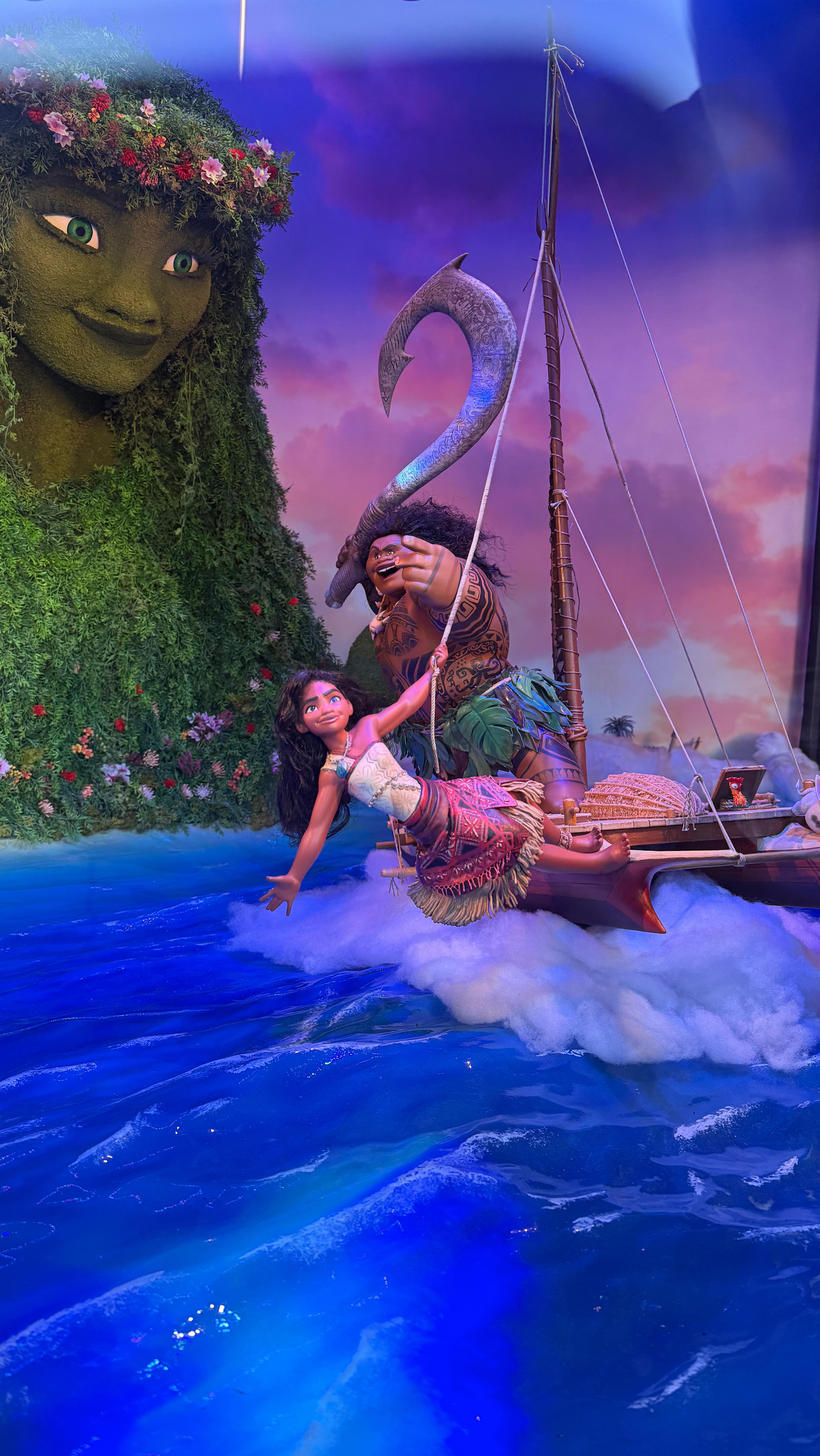 Instagram post by @davidvaughn for Disneyland. Caption reads: Disneyland recently added a Moana 2 Main Street....