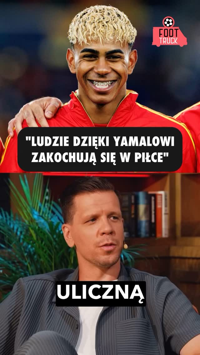 Instagram post by @foottrucktv for New Balance. Caption reads: @wojciech.szczesny1 o Lamine Yamalu....