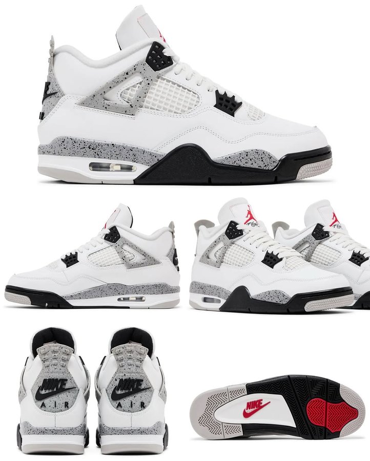 Instagram post by @zsneakerheadz for GOAT. Caption reads: 2025 “White Cement” Jordan 4 OG 😍🐘
Dropping on....