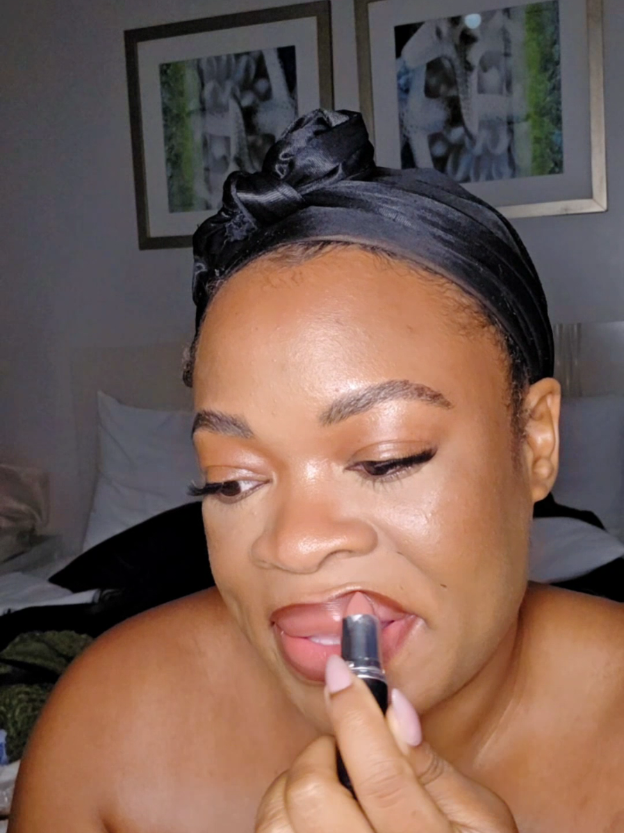 TikTok post by @brittbratstyles for Laura Mercier. Caption reads: New Lippie 💋 #makeup.