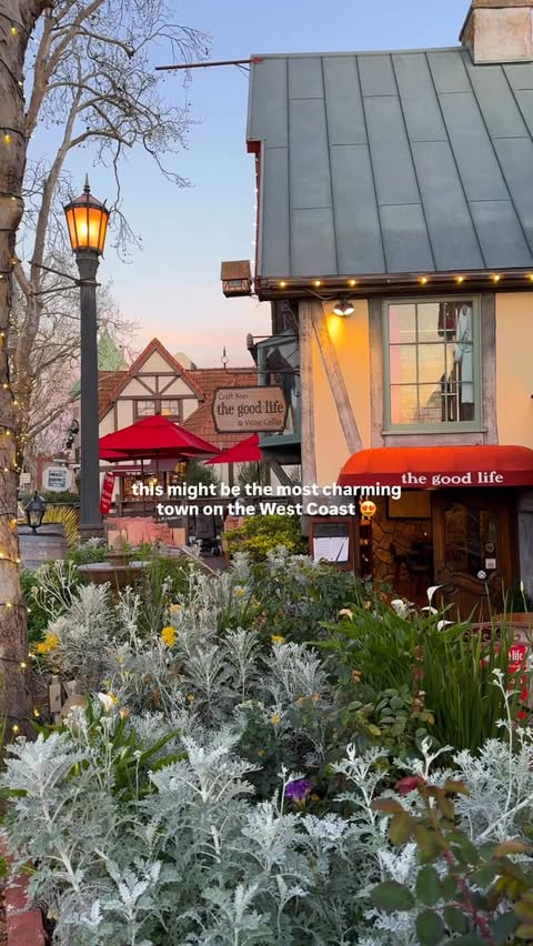 Instagram post by @ourrvventure for Visit California. Caption reads: A town straight out of a Pinterest board ✨🥰 ad....