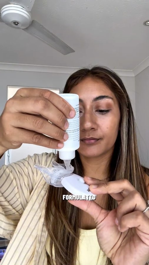 Instagram post by @valaree.ahern for White Glo. Caption reads: Me and the @white.glo Accelerator Whitening Kit go....