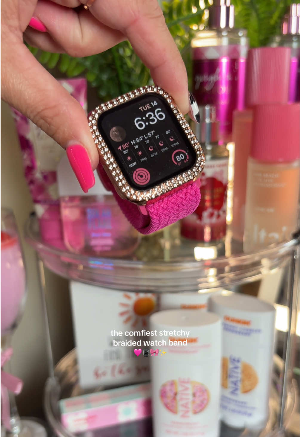 TikTok post by @ohhlivia319 for Solace Bands. Caption reads: comfort level 1000 🤭 @Solace Bands #watchband....