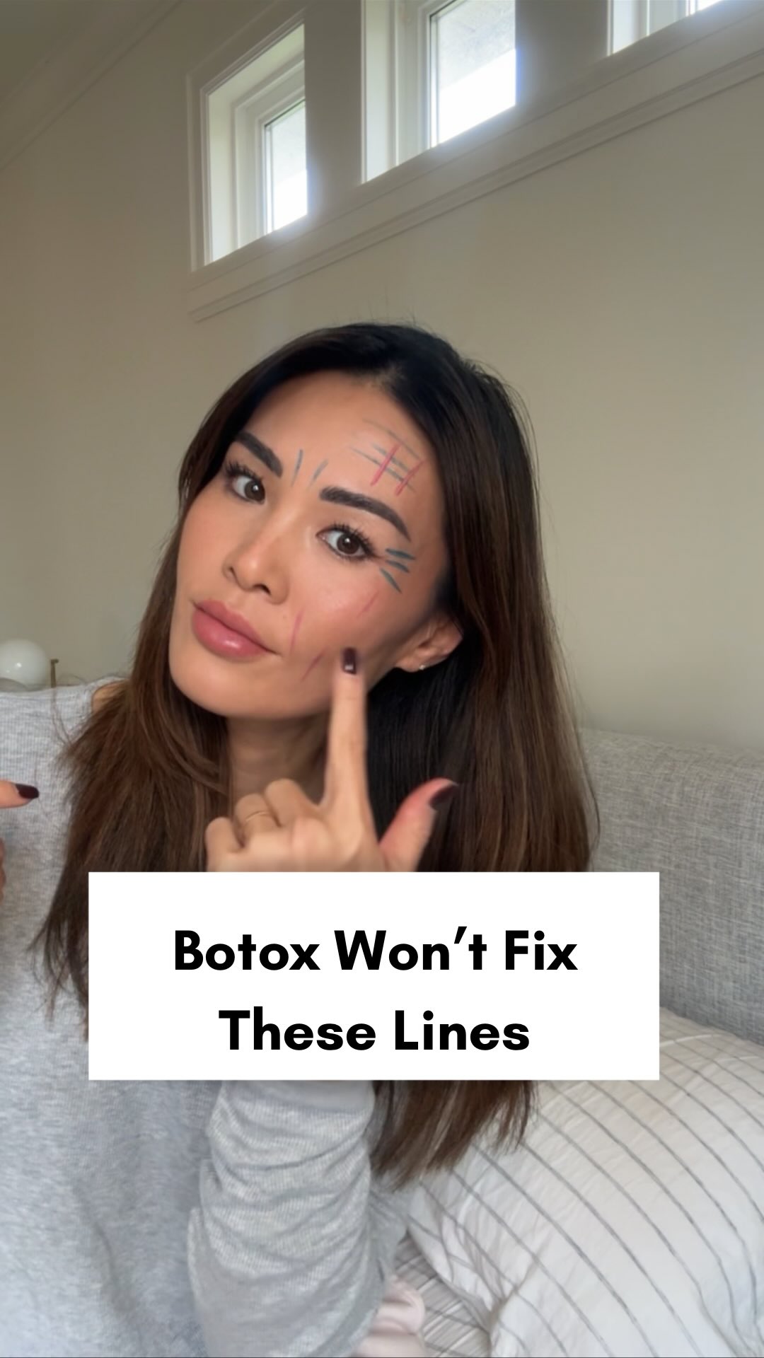 Instagram post by @angels.mods for Sleep&Glow. Caption reads: PSA: not all wrinkles are from expressions… some....