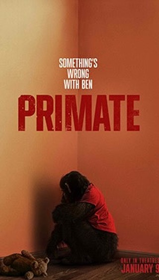 Instagram post by @therealhollyw00d for AMC Theatres. Caption reads: PRIMATE MOVIE REVIEW 🙈🙉 #primate #amc....