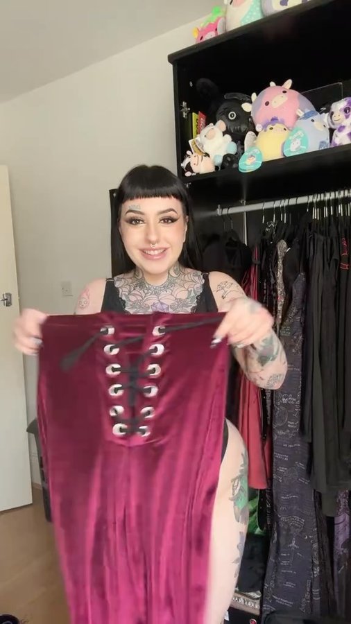 Instagram post by @opheliaxhiraeth for Demonia Shoes. Caption reads: GRWM ft @toonzshop_ and @mxci_uk 
.
Top -....