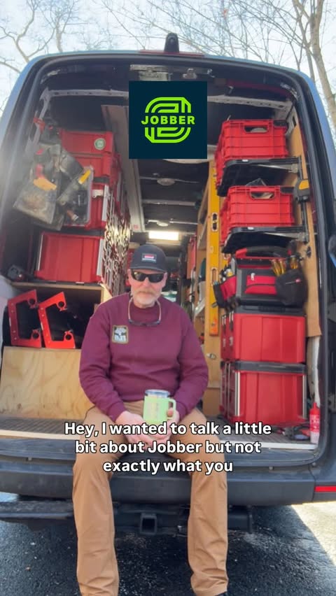 Instagram post by @jlg_woodworker for Jobber. Caption reads: This is my last reel as a @getjobber brand....