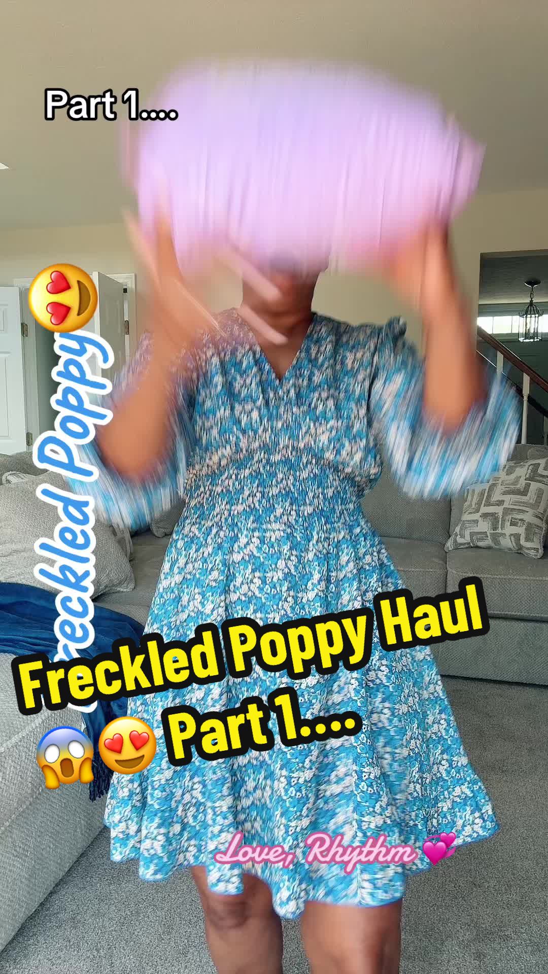 TikTok post by @rhythmandcoils for Freckled Poppy. Caption reads: Nothing beats a haul from FRECKLED POPPY 😍🙌🏽....