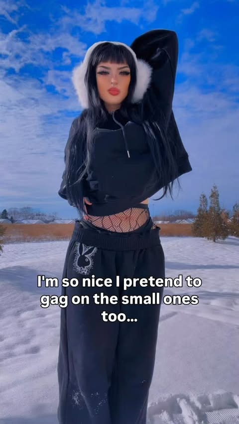 Instagram post by @emmamaybyte for Dolls Kill. Caption reads: Love every size😝🖤
.
.
Outfit @dollskill 
#goth....