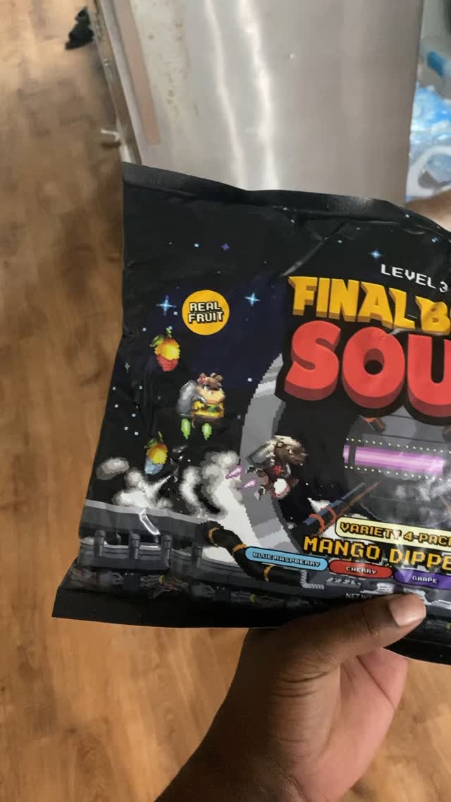Instagram post by @officialmonstermoves for Final Boss Sour. Caption reads: @finalbosssour has dippers now #fyp #sourchallenge.