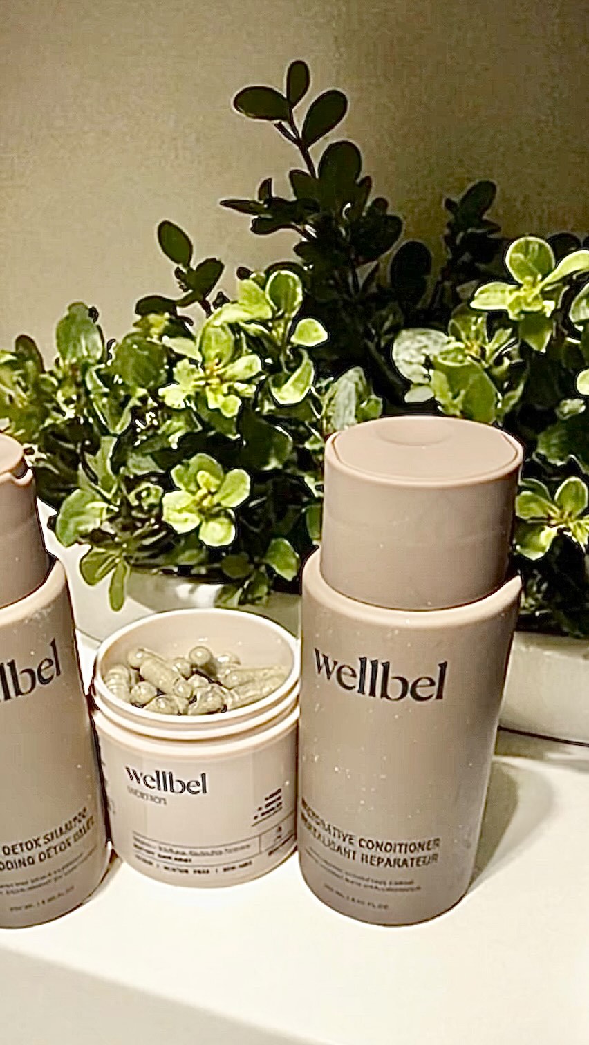 Instagram post by @shereviewsforyou for Wellbel. Caption reads: [...] loving these products lately from @wellbel....