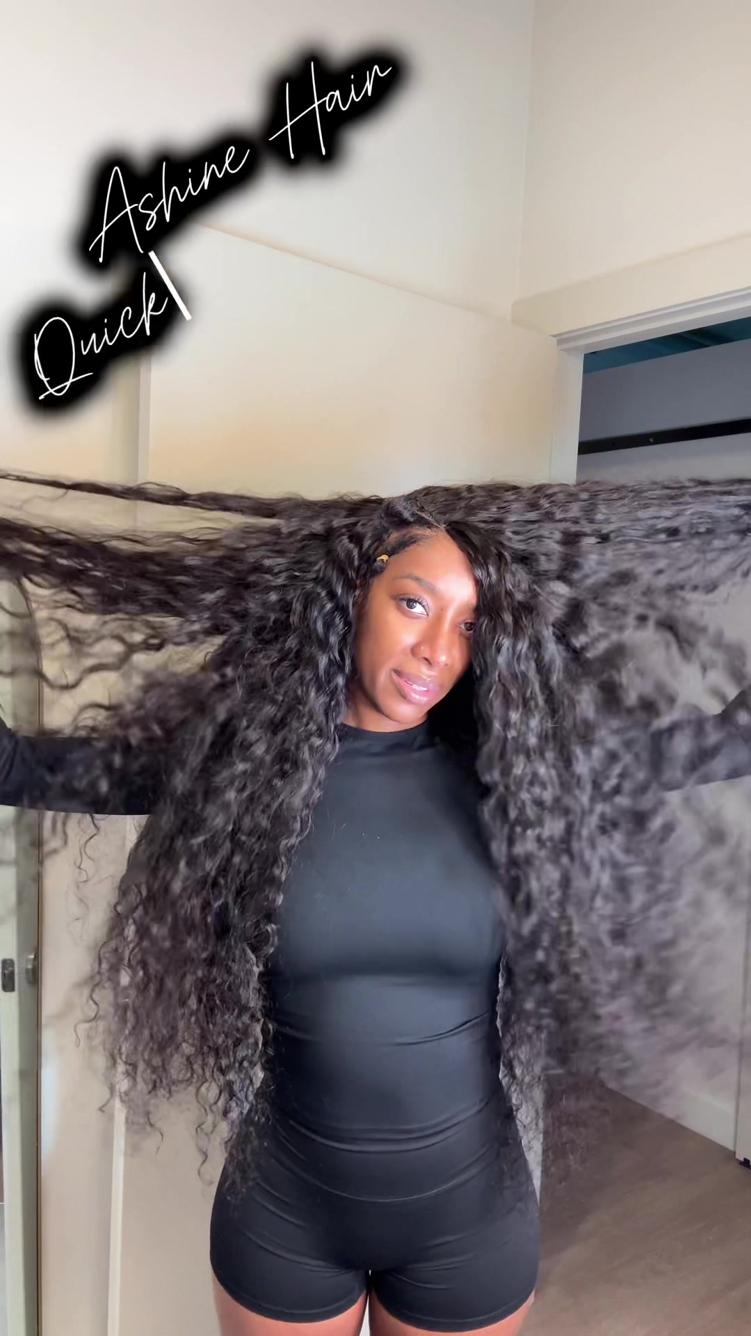 TikTok post by @icnissue for Ashinehair. Caption reads: [...] #fallhair #fyp #bundles #pixie cut....