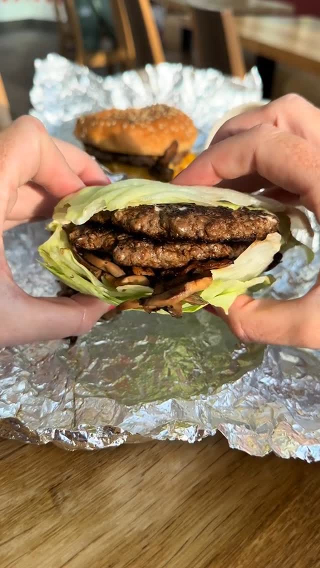 Instagram post by @get_reviewed_liverpool for The Influence Room. Caption reads: POV: You just found your new low-cal burger girl....