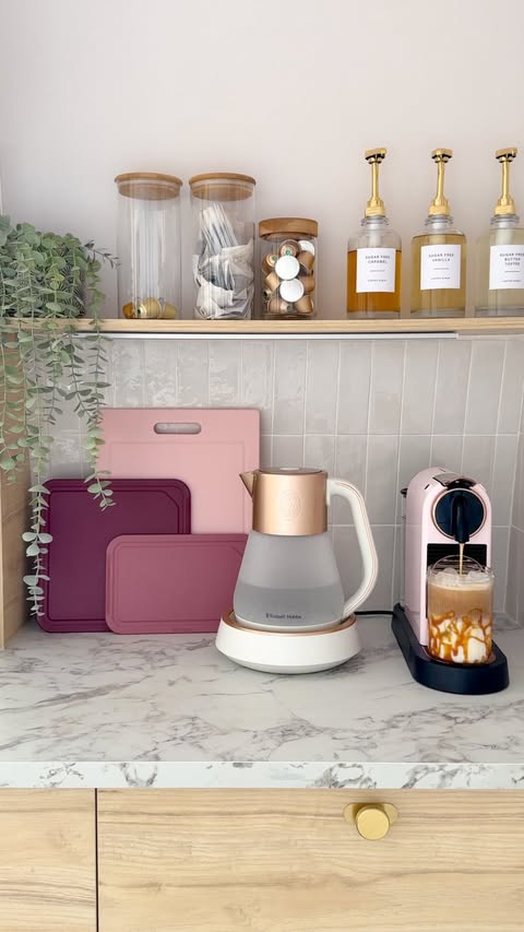 Instagram post by @gabriella for Nespresso. Caption reads: [...] ☕️🌷✨ ft my gorgeous pink @nespresso.uk 💓....