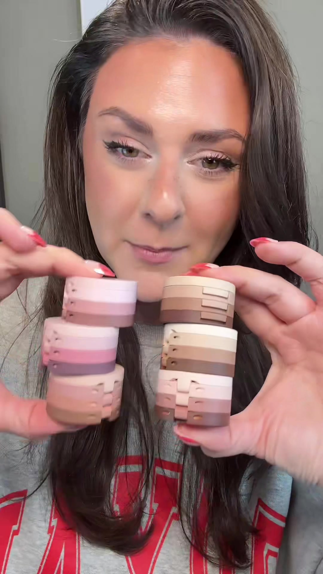 TikTok post by @whitspickswfhm for Kaja Beauty. Caption reads: Eyeshadow made easy @Kaja Beauty is setting the....