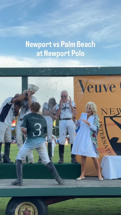 Instagram post by @newportpolo for Aston Martin. Caption reads: [...] @danieljkinsella Title Sponsor @astonmartin....