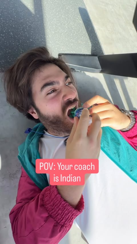 Instagram post by @myparents_are_divorced for Mentos. Caption reads: POV : Your coach is Indian anddd loves....
