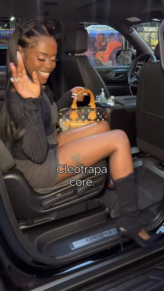 Instagram post by @iamcleotrapa for STUART WEITZMAN. Caption reads: LMFAOOOOOOO im just a hungry princess with a spicy....